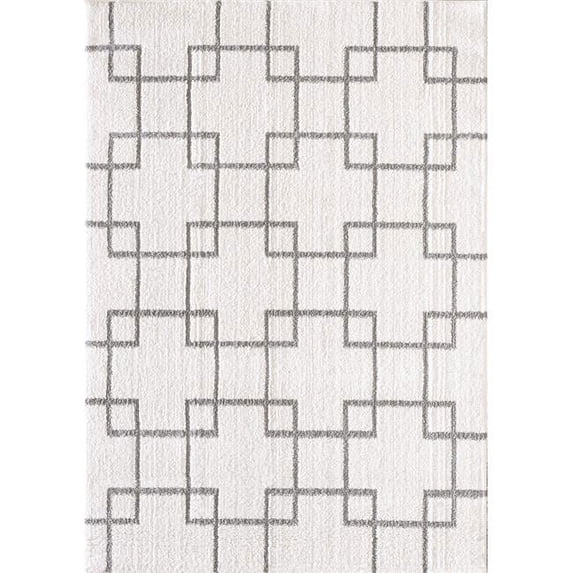 Dynamic Rugs SI245901119 2 ft. x 3 ft. 3 in. Silky Shag 5901 Rectangle Contemporary Rug - 119 Ivory & Silver