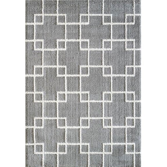 Dynamic Rugs SI695901901 5 ft. 3 in. x 7 ft. 7 in. Silky Shag 5901 Rectangle Contemporary Rug - 901 Silver