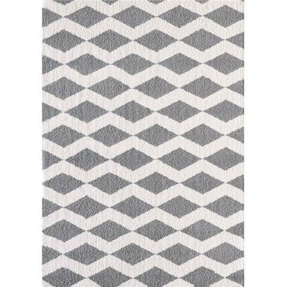 Dynamic Rugs SI695904119 5 ft. 3 in. x 7 ft. 7 in. Silky Shag 5904 Rectangle Contemporary Rug - 119 White & Silver