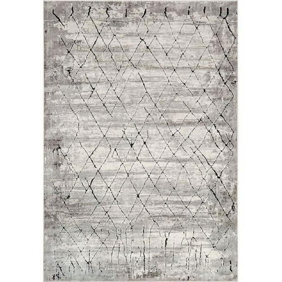 Dynamic Rugs SV241689190 2 ft. x 3 ft. 5 in. Scout 1689 Rectangle Contemporary Area Rug - 190 Ivory & Grey