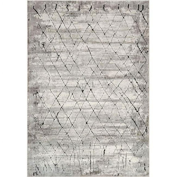Dynamic Rugs SV9121689190 7 ft. 10 in. x 10 ft. 10 in. Scout 1689 Rectangle Contemporary Area Rug - 190 Ivory & Grey
