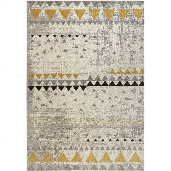 Dynamic Rugs SW7109882170 6 ft. 7 in. x 9 ft. 6 in. Silvia 9882 Area Rug, 170 Ivory Gold