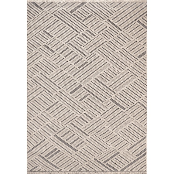 Dynamic Rugs Seville Ivory/Grey 7.10X10 Geometric Area Rug