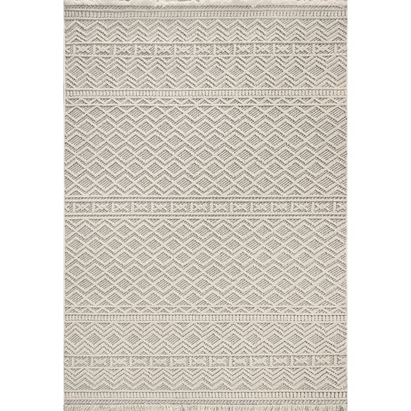Dynamic Rugs Seville Ivory/Soft Grey 5X7 Geometric Area Rug