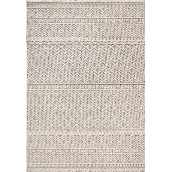Dynamic Rugs Seville Ivory/Soft Grey 7.10X10 Geometric Area Rug
