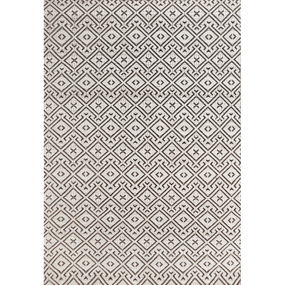 Dynamic Rugs Soul Ivory/Charcoal 5X8 Geometric Handmade Area Rug