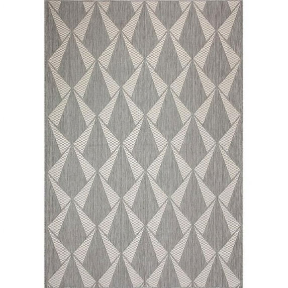 Dynamic Rugs VL281641190 2 ft. 2 in. x 7 ft. Villa 1641 Rectangle Blend of Viscose & 2- Color Shrink Polyester Area Rug - 190 Ivory & Grey
