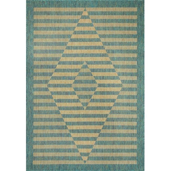 Dynamic Rugs VL7111633850 7 ft. 10 in. x 10 ft. Villa 1633 Rectangle Contemporary Area Rug - 850Neutral & Aqua