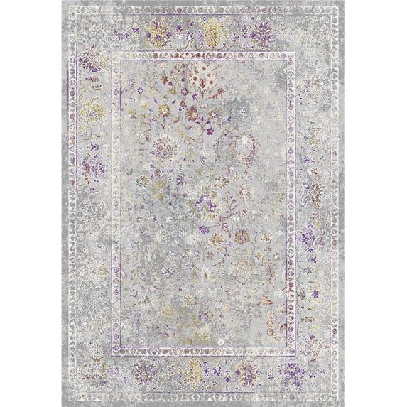 Dynamic Rugs VY697982972 5 ft. 3 in. x 7 ft. 7 in. Valley 7982 Rectangle Traditional Area Rug - 972 Grey, Pink & Gold