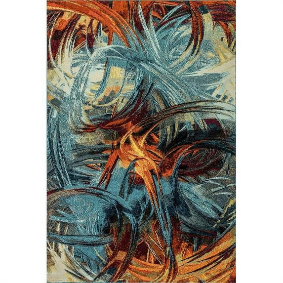 Dynamic Rugs ZO9126622536 7 ft. 10 in. x 10 ft. 10 in. Zodiac 6622 Rectangle Contemporary Area Rug - 536 Blue & Multi Color