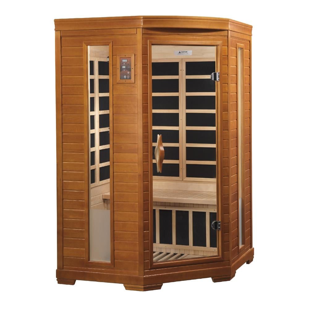 Dynamic Saunas Dynamic Heming Elite 2-person Corner Ultra Low EMF (Under 3MG) FAR Infrared Sauna (Canadian Hemlock)