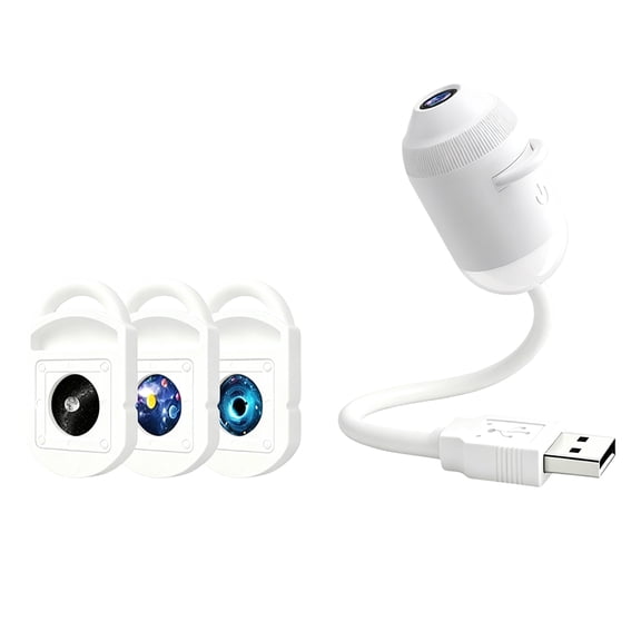 Dynamic Smart 5D Hologram Night Light Projector by Icettry, HD Star Projection, 360° Rotatable, Convenient USB Plug-and-Play Power Supply