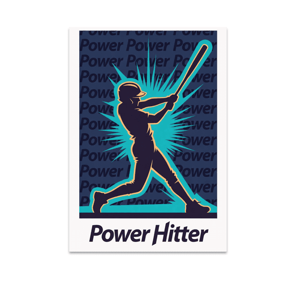 Dynamic Softball Swing Art - Sports Enthusiast - 13x19 Poster Print