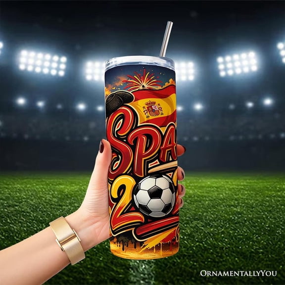 Dynamic Spain 2026 Soccer Cup Global Championship 20oz Tumbler With Lid Stainless Steel Straw Fans Football Gift Cup