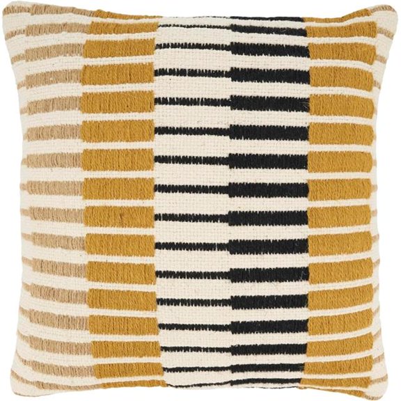 Dynamic Stripe Geometry Down Filled Throw Pillow