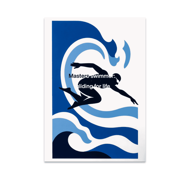 Dynamic Swimming Wall Art - Masters Swimmer - 13x19 Poster Print