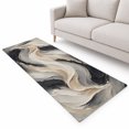 Dynamic Swirl Runner Rug 2.6'x10', Abstract Beige Black Gray Heavy ...