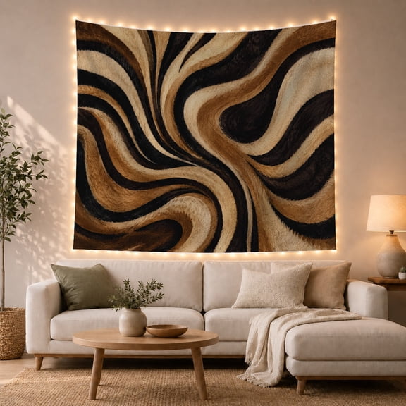 Dynamic Swirling Vortex with Composed Thick Fluid Bands, Mystical Fantasy for Space Lovers, Galaxy Room Decor, Housewarming Gift, Tapestry Wall Hanging for Bedroom and Dorm