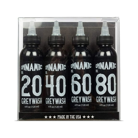 Dynamic Greywash Tattoo Ink Set — 4 4oz Bottles