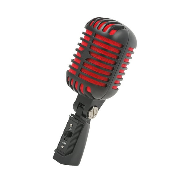Dynamic Vocal Mic with Switching Antique Nostalgic Metal Appearance Microphone for Entertainers Singers Mic