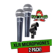 Dynamic Vocal Microphones with Clips 2 Pack Fat Toad Cardioid Handheld, Unidirectional Mic Singing Wired Microphone for Music Instrument, Stage Performances & Home Studio Recording or DJ Karaoke