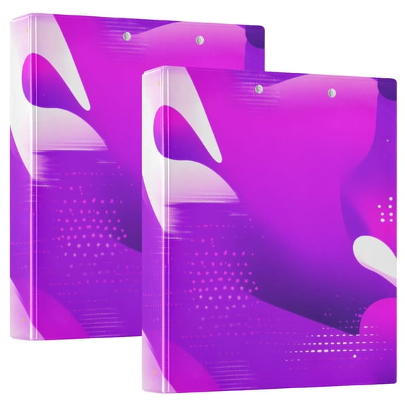 Dynamic Waves 12.4x10.6in PVC Round Ring Binder, D-Ring 3-Hole, Metal Clip, 200 Sheets