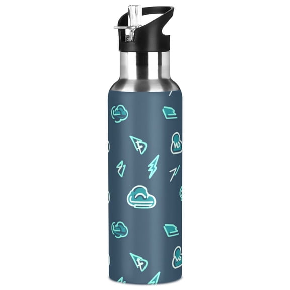Dynamic Weather Symbols 1000ml Double Walled Stainless Steel LeakProof Sports Bottle Thermo 8h Portable