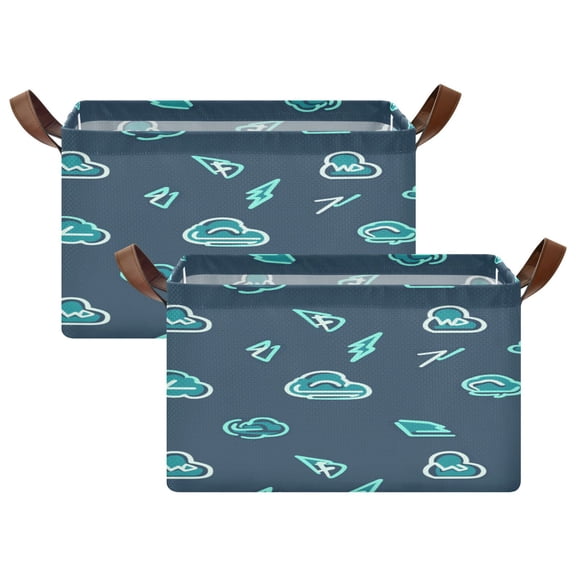 Dynamic Weather Symbols 16.9x11.4x10in Foldable Open Home Storage Bins Durable Water Resistant Shelf Baskets