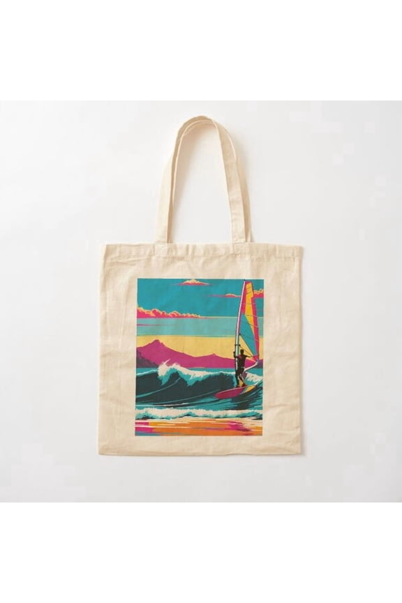 Dynamic Windsurfing: Skill And Speed Canvas Tote Bags, Reusable Shopping Bag
