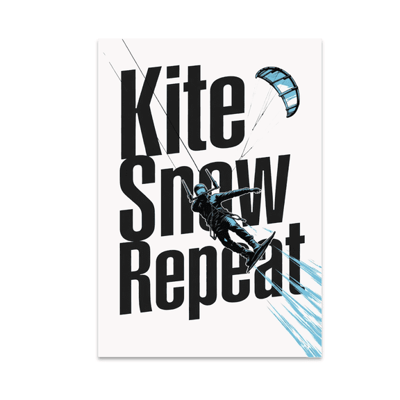 Dynamic Winter Sports Art - Snowkiting Enthusiast - 13x19 Poster Print