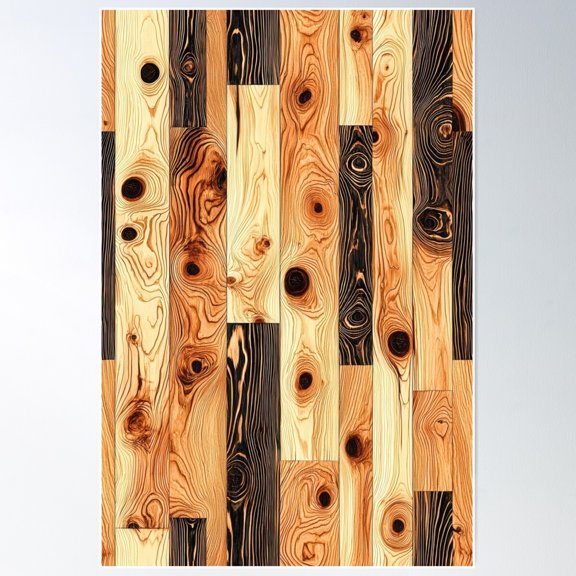 Dynamic Woodgrain Patterns In Natural Tones Poster Wall Art, Modern Wall Decor For Living Room Bedroom, 8x12 UNFRAMED