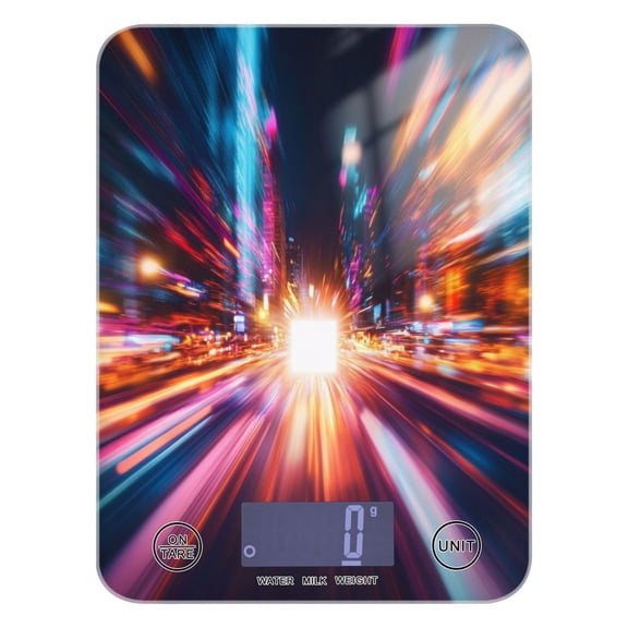 Dynamic and Blurred Cityscape Food Scale Digital Kitchen Scale Waterproof Grams Ounces lbs for For Baking and Cooking
