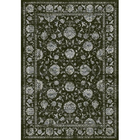 DynamicRugs AN28571263636 57126 Ancient Garden Collection 2.2 x 7.7 in. Traditional Rectangle Rug, Charcoal & Silver