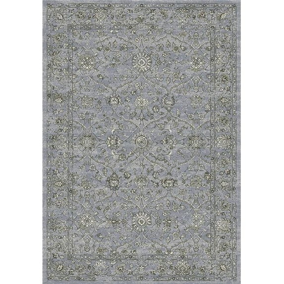 DynamicRugs AN912571364646 57136 Ancient Garden Collection 7.10 x 11.2 in. Traditional Rectangle Rug, Steel Blue & Cream