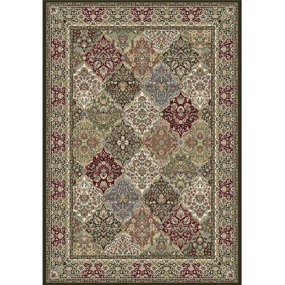 DynamicRugs ANOV69570083233 57008 Ancient Garden Collection 5.3 x 7.7 in. Traditional Oval Rug, Multi Color