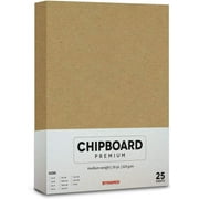 Dynamico 25 Sheets Of Chipboard, 30(Point) Heavy Weight Cardboard .030 Caliper Thickness, Craft and Packing, Brown Kraft Paper Board (11 x 17")