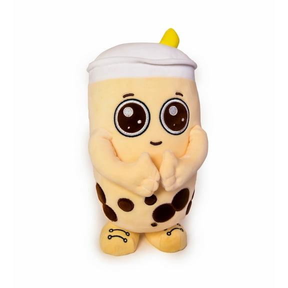 Dynamis Wiggle Standing Milk Tea Plush, Hands Can Stick Together, Certified Safe (11 inch)