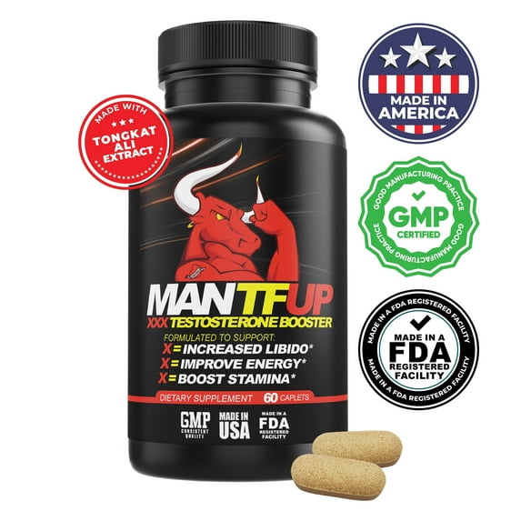 Dynamism Labs MANTFUP Testosterone Booster for Men | Horny Goat Weed | 60 Caplets