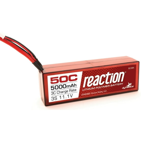 Dynamite Reaction 11.1V 5000mAh 50C 3S LiPo, Battery, Hardcase: EC3, DYNB3803EC