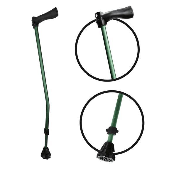 Dynamo Cyclone Cane (Green)- The Best Cane Ever - Designed for Stability and Balance - Standard and Adjustable Walking Cane, Heavy Duty, Travel-Friendly and Stylish - for Seniors, Men, and Women