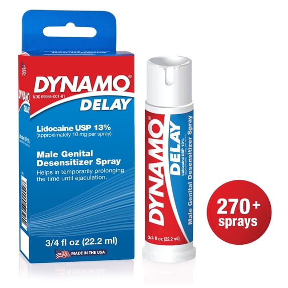 Dynamo Delay Spray for Men - Lidocaine for Climax Control to Last Longer, 0.75 fl oz