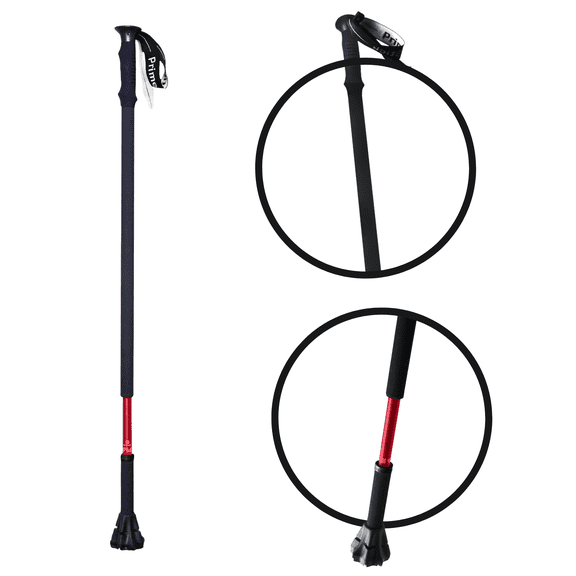 Dynamo Prime Stick Cane - Experience Better Balance, Posture & Mobility - Lightweight, Convenient, Adjustable Walking Cane for Seniors, Men & Women - Perfect for Hiking, Walking & Trekking (Red)