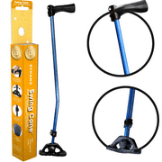 Dynamo Swing Cane - Lightweight, Heavy Duty, All-Terrain and Adjustable - Soft Ergonomic Grip, Articulating Cane Base, Stylish, Perfect for Seniors, Men and Women for Stability and Balance (BLUE)