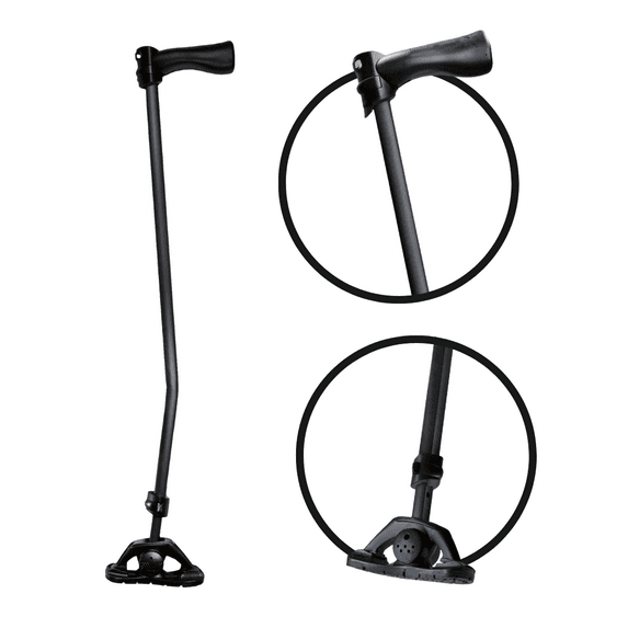 Dynamo Swing Cane - Lightweight, Heavy Duty, All-Terrain and Adjustable - Soft Ergonomic Grip, Articulating Cane Base, Stylish, Perfect for Seniors, Men and Women for Stability and Balance (Black)
