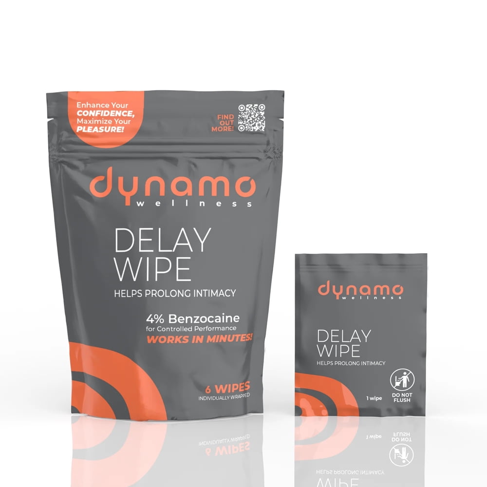 Dynamo Wellness Benzocaine Delay Wipes - Unscented Sex Wipes - 6 Count