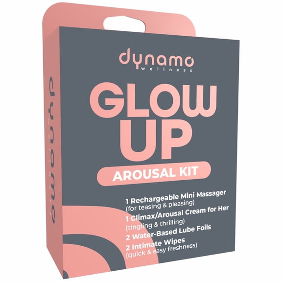 Dynamo Wellness Glow Up Connection Set for Her Mini Bullet, Sensation Cream, Water-Based Lube & Refresh Wipes Travel-Ready Self-Care & Couples Comfort Pack