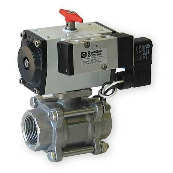1/2" FNPT Stainless Steel Pneumatic Ball Valve Inline