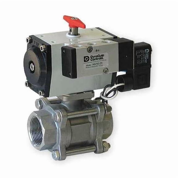 1/2" FNPT Stainless Steel Pneumatic Ball Valve Inline P3S23AJSR05210A
