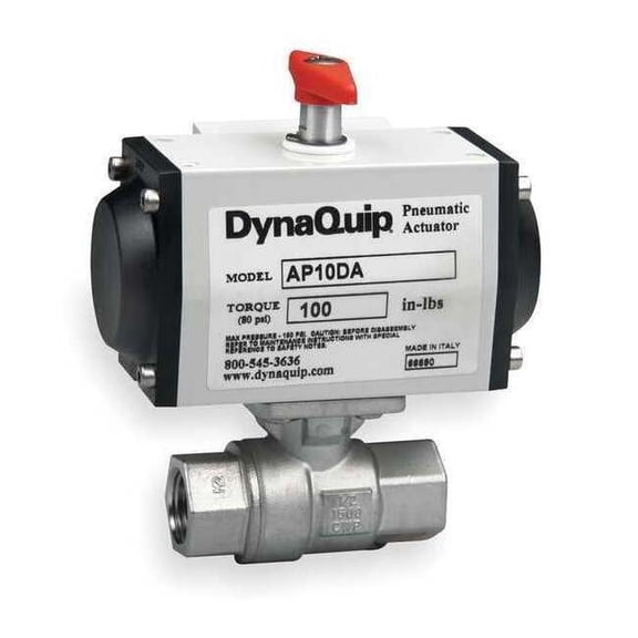 1/4" FNPT Stainless Steel Pneumatic Ball Valve Inline