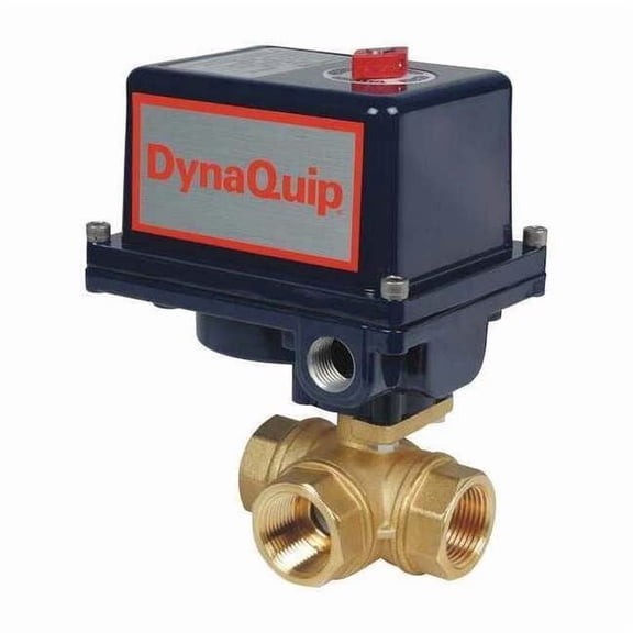 Dynaquip Controls 1/2" FNPT Brass Electronic Ball Valve 3-Way EYHG3AUE20